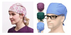 Molde digital de gorro médico quirúrgico unisex tipo cofia profesional para uniforme hospitalario.